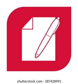 Sheet of paper and pen icon