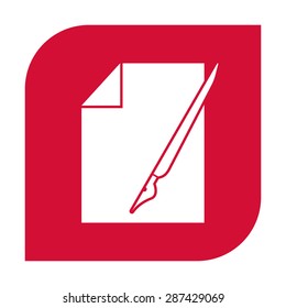 Sheet of paper and pen icon