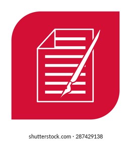 Sheet of paper and pen icon