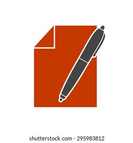 Sheet of paper and pen icon