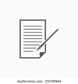 sheet of paper and pen icon