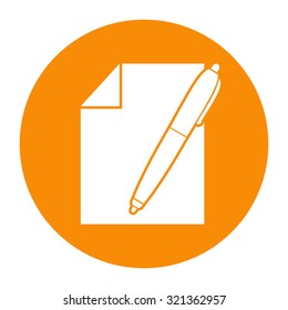 Sheet of paper and pen icon