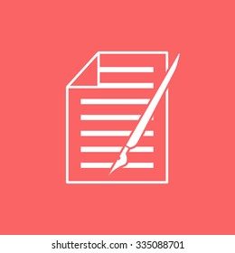 Sheet of paper and pen icon