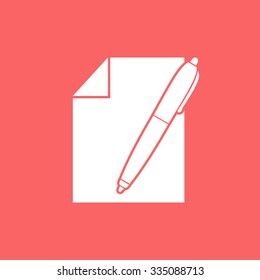Sheet of paper and pen icon