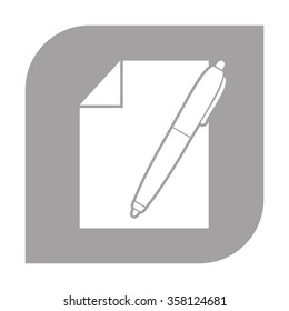 Sheet of paper and pen icon