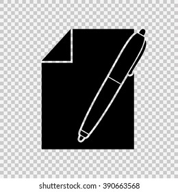 Sheet of paper and pen icon