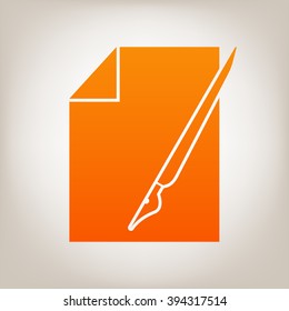 Sheet of paper and pen icon