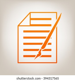 Sheet of paper and pen icon