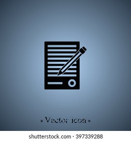 Sheet of paper and pen icon.