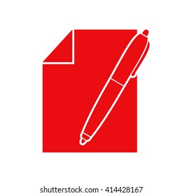 Sheet of paper and pen icon