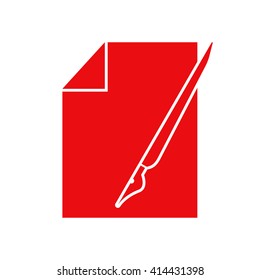 Sheet of paper and pen icon