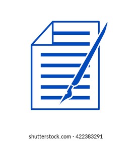 Sheet of paper and pen icon