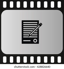 Sheet of paper and pen icon.