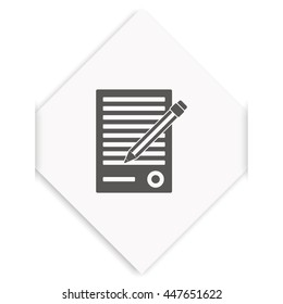 Sheet of paper and pen icon.