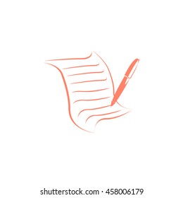 Sheet of paper and pen icon