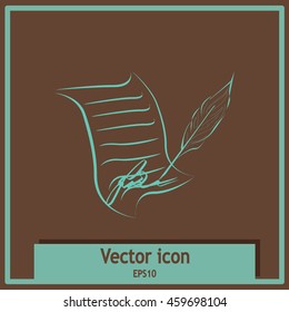  Sheet of paper and pen icon