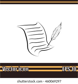  Sheet of paper and pen icon
