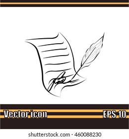  Sheet of paper and pen icon
