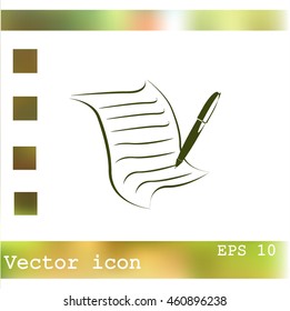  Sheet of paper and pen icon
