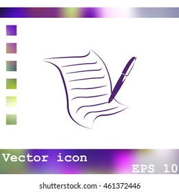  Sheet of paper and pen icon