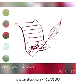  Sheet of paper and pen icon