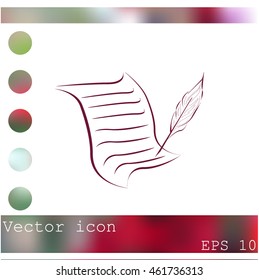  Sheet of paper and pen icon
