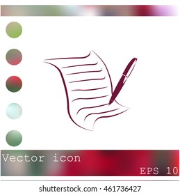  Sheet of paper and pen icon