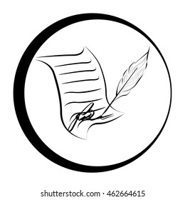  Sheet of paper and pen icon