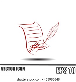  Sheet of paper and pen icon
