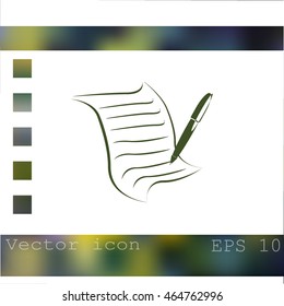  Sheet of paper and pen icon