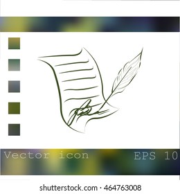  Sheet of paper and pen icon