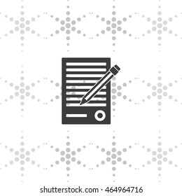 Sheet of paper and pen icon.
