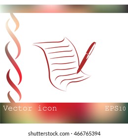  Sheet of paper and pen icon