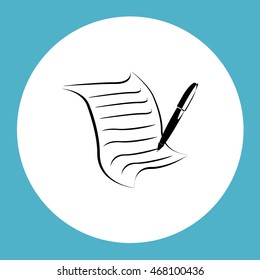  Sheet of paper and pen icon