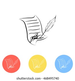  Sheet of paper and pen icon