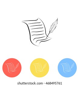  Sheet of paper and pen icon