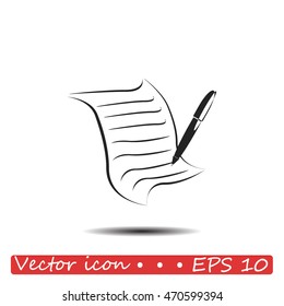  Sheet of paper and pen icon