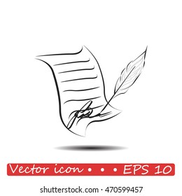 Sheet of paper and pen icon
