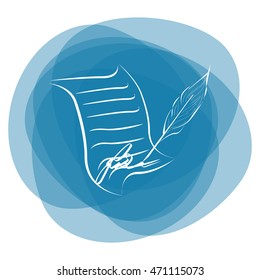  Sheet of paper and pen icon