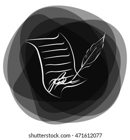 Sheet of paper and pen icon