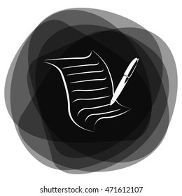  Sheet of paper and pen icon