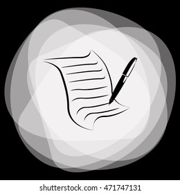  Sheet of paper and pen icon