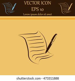  Sheet of paper and pen icon