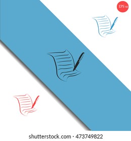  Sheet of paper and pen icon