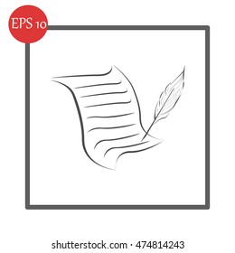  Sheet of paper and pen icon