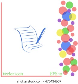  Sheet of paper and pen icon