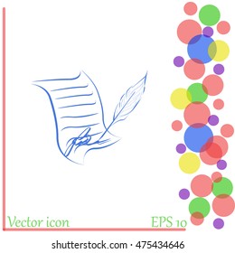  Sheet of paper and pen icon