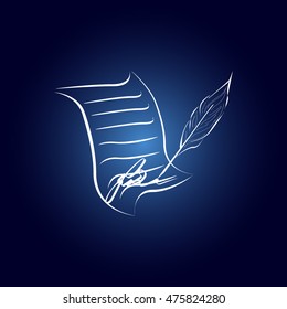  Sheet of paper and pen icon