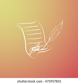  Sheet of paper and pen icon