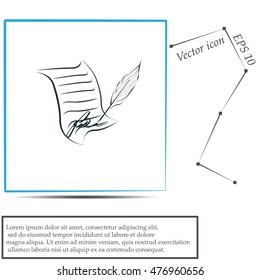  Sheet of paper and pen icon